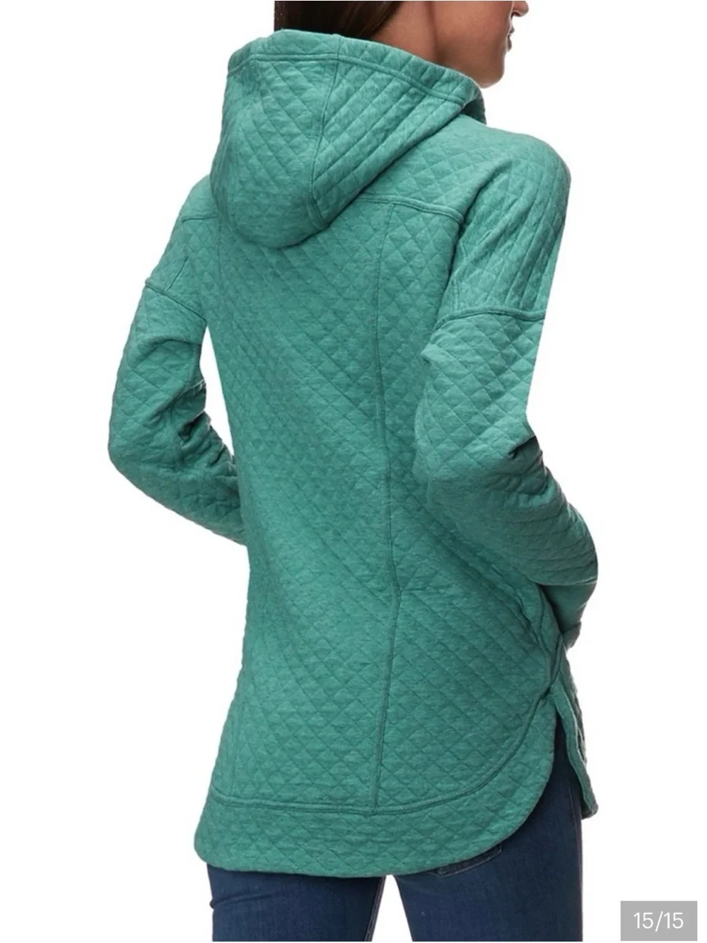 Organic Patagonia Teal Quilted Full-Zip Hoodie - Picture 3 of 8